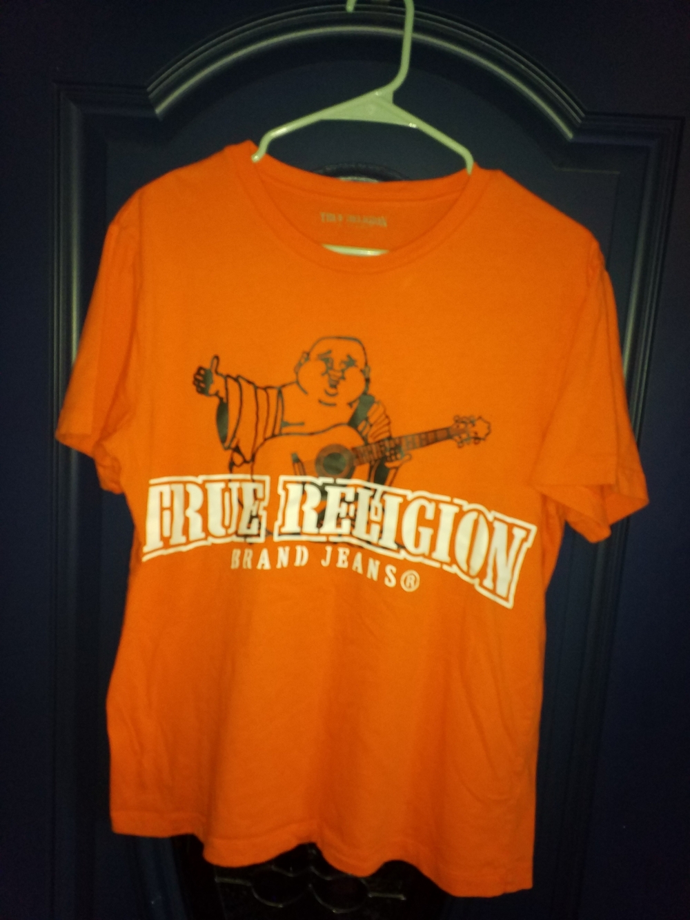 True Religion Orange Graphic Logo Short Sleeve Tee